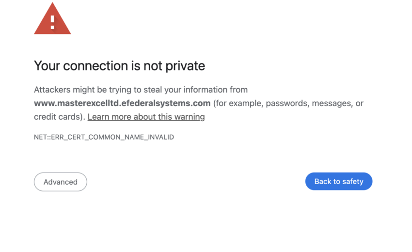 Masterexcelltd.efederalsystems.com Scam Allegations